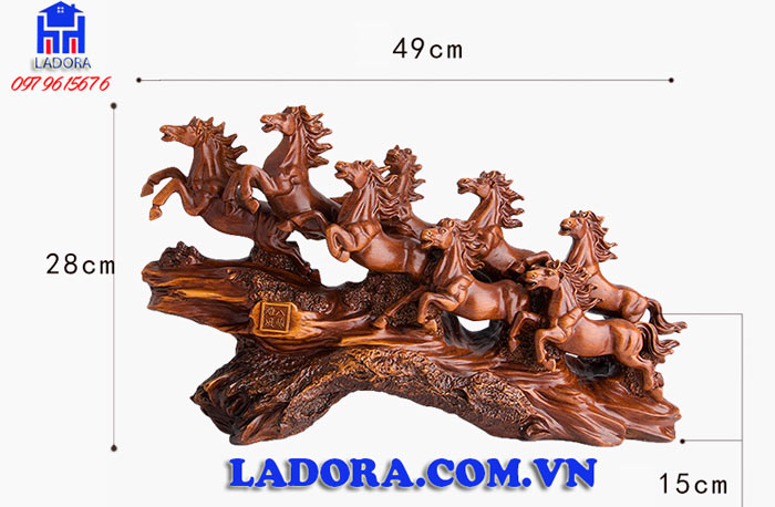 kích thước tượng bát mã màu gỗ tại ladora shop