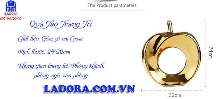 kích thước decor quả táo trang trí tại ladora shop