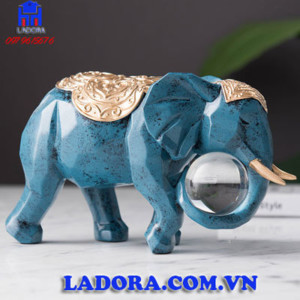 tượng decor gia đình voi