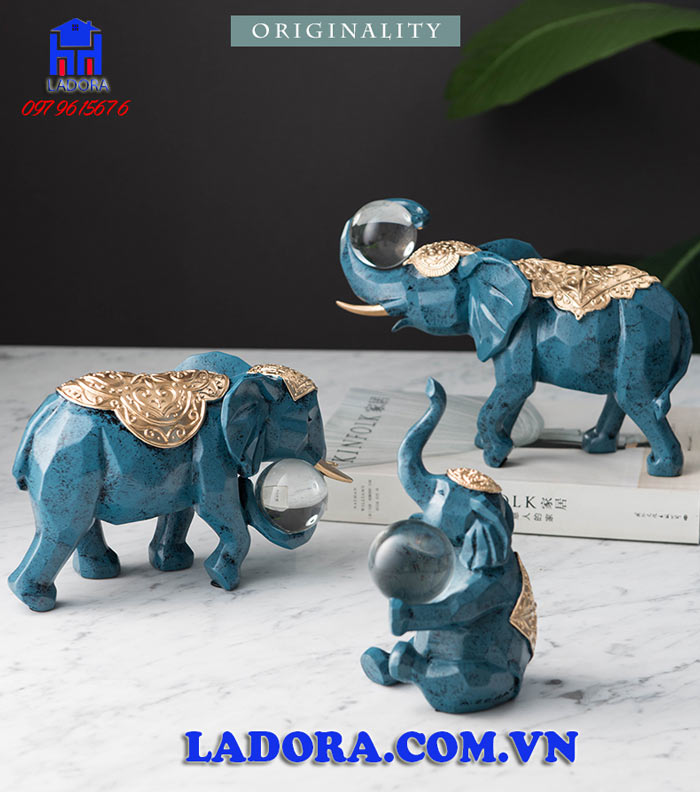 tượng decor con voi biểu trưng cho sức mạnh, trí tuệ, sự may mắn, bình an và tài lộc