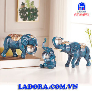 tượng decor trang trí gia đình voi hạnh phúc tại ladora shop