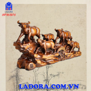 tượng đàn trâu lên núi tại shop đồ decor trang trí ladora