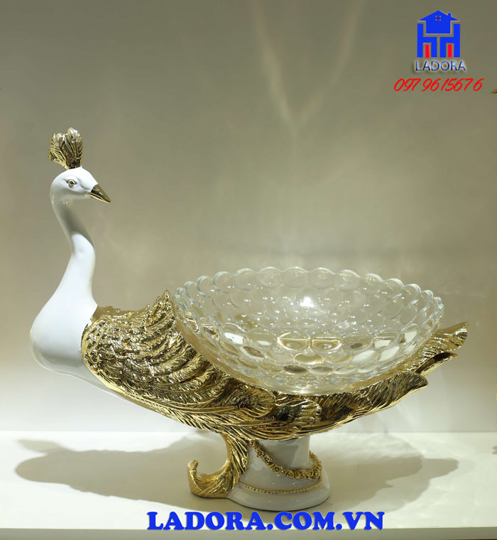 đĩa chim công decor trang trí nhà đẹp hết sức sống động và xinh đẹp