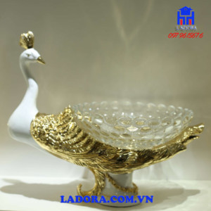 decor nhà đẹp đĩa trái cây chim công tại ladora shop