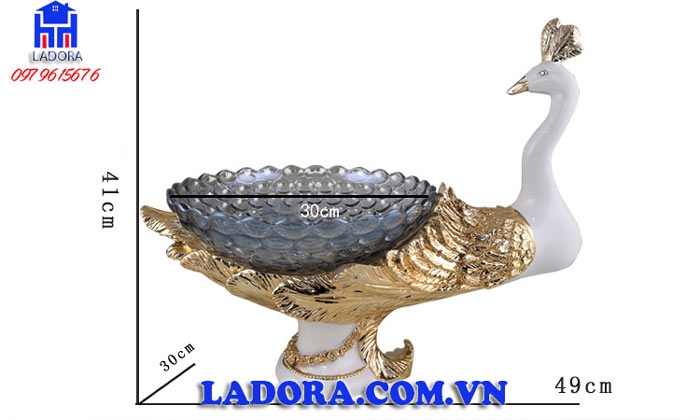 kích thước đĩa chim công decor tại ladora shop