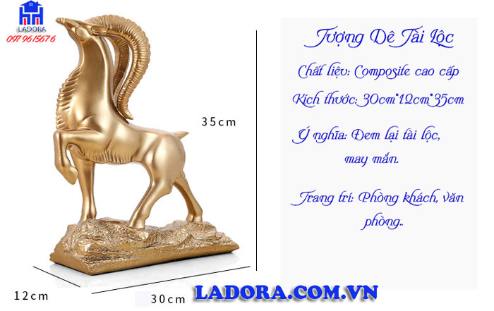kích thước decor tượng dê