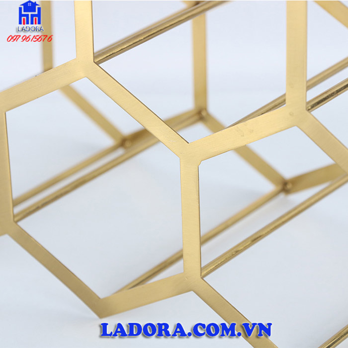 kệ đựng rượu vang tổ ong được mạ vàng tĩnh điện