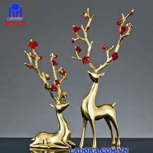 đồ trang trí tượng hươu đồng cao cấp