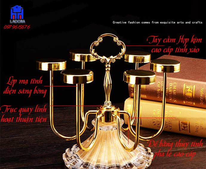 khay để cốc với vẻ đẹp sang trọng và tinh xảo