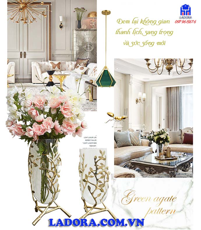 bộ lọ hoa đem lại không gian trẻ trung xinh đẹp