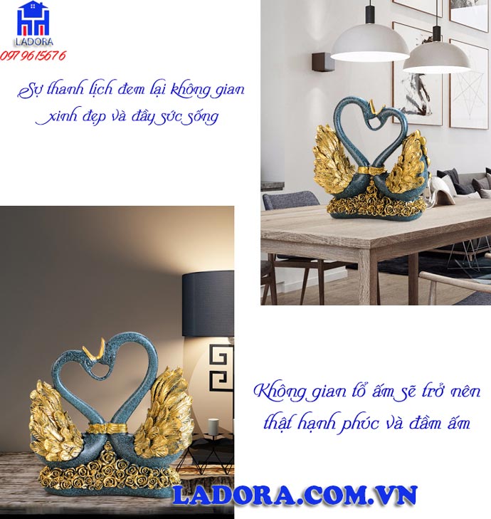 thiên nga được trang trí trong phòng khách, phòng ngủ