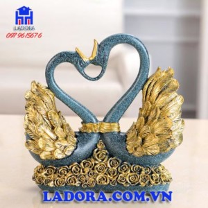 tượng đôi chim thiên nga decor tại ladora shop