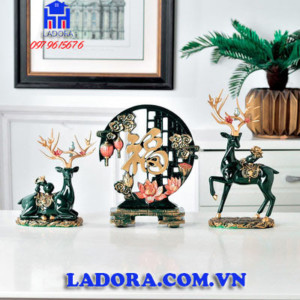 tượng đôi hươu decor ý nghĩa tại ladora