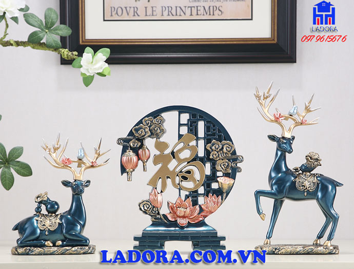 tượng hươu trang trí đẹp và ý nghĩa tại ladora shop