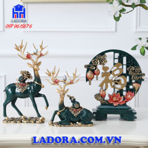 tượng hươu và chữ Phúc đẹp và ý nghĩa tại ladora