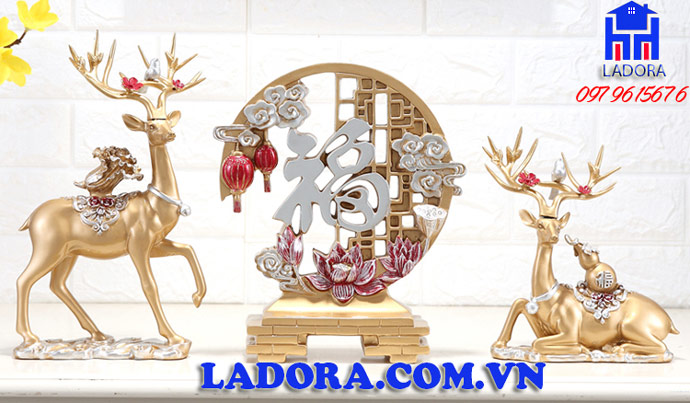 ý nghĩa của chữ Phúc trong bộ tượng hươu