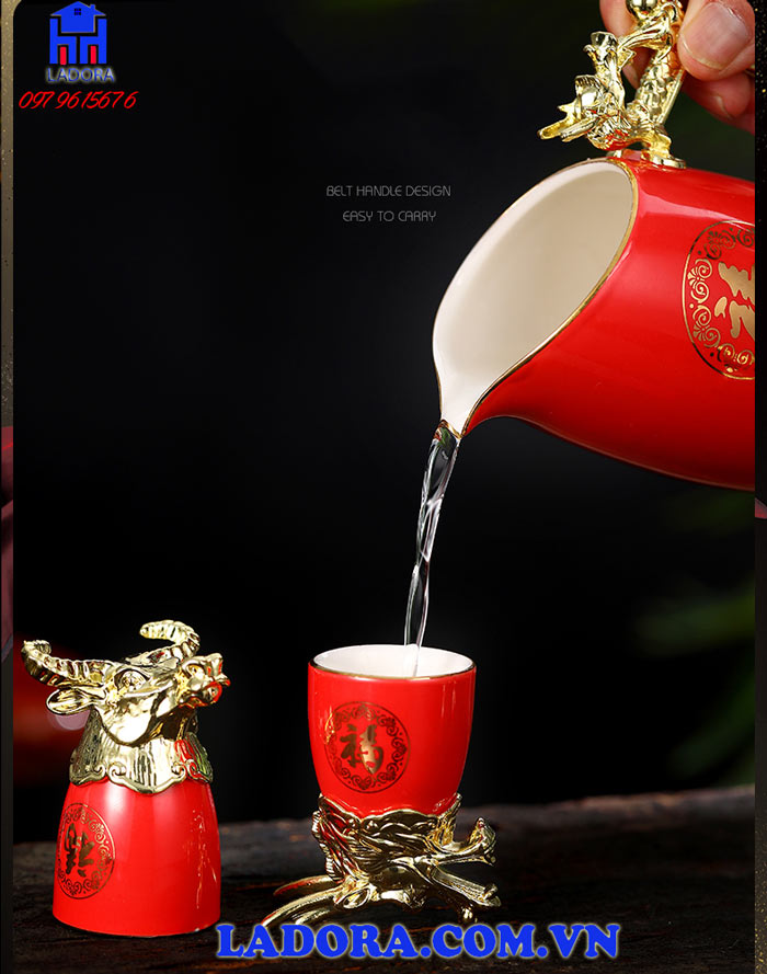 màu sắc của bộ ly rượu gốm sứ tại ladora