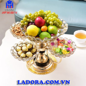 đĩa thủy tinh đựng trái cây cao cấp tại ladora shop