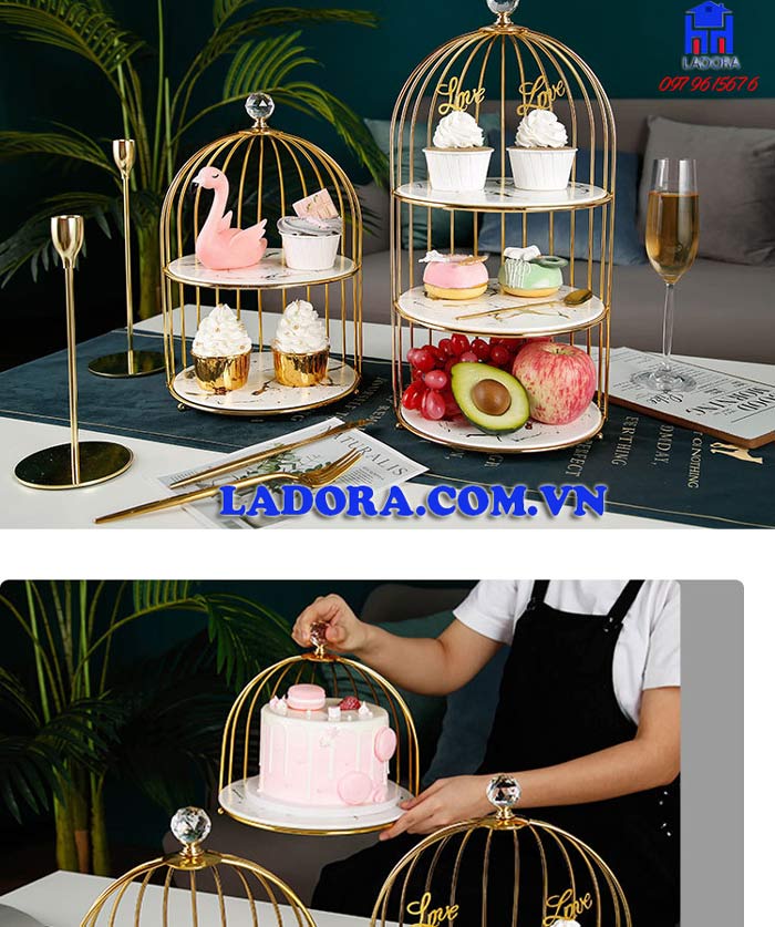 kệ để đồ trang trí đa năng hình lồng chim xinh đẹp