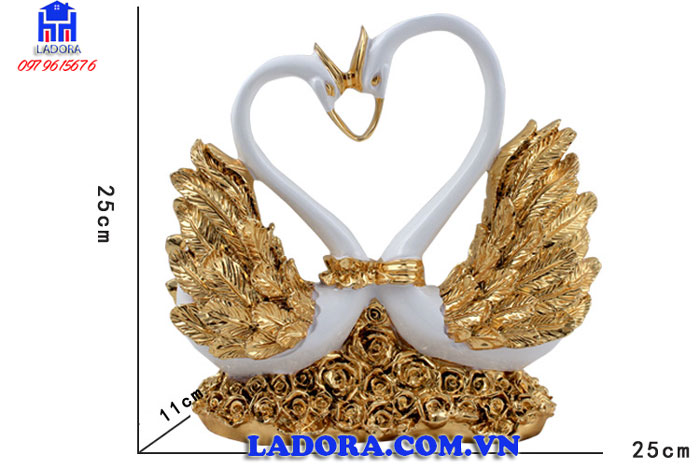 kích thước tượng đôi chim thiên nga tại ladora shop