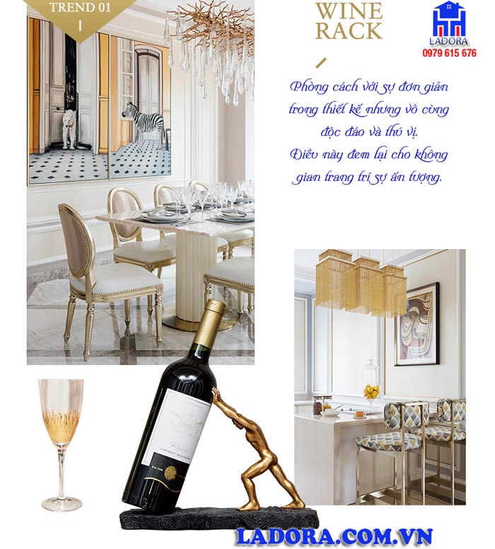 giá rượu độc đáo với thiết kế tối giản