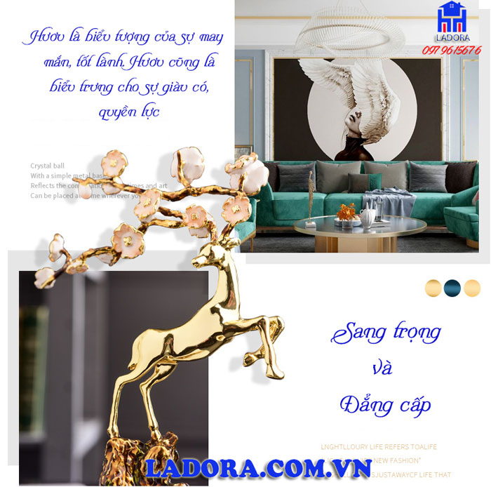 decor tượng hươu trang trí sang trọng và đẳng cấp