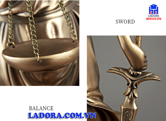 giá chặn sách nữ thần công lý tại ladora