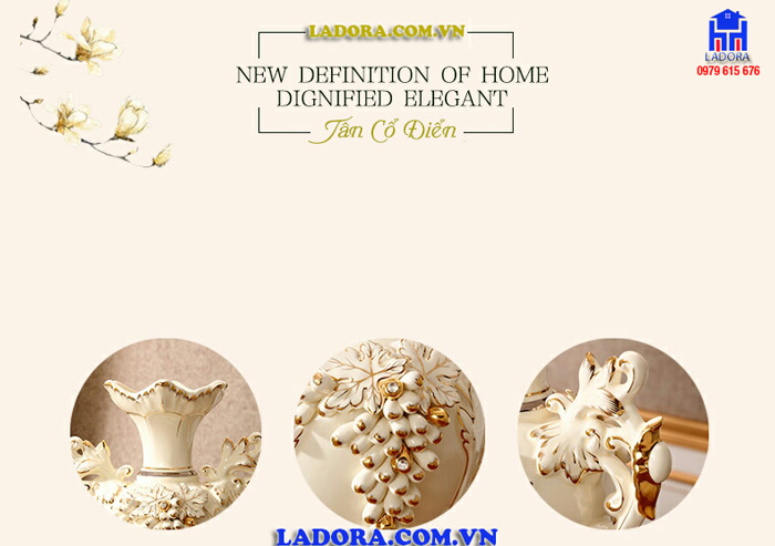 bình gốm sứ trang trí phòng khách với hình dáng thiết kế sang trọng và quý phái