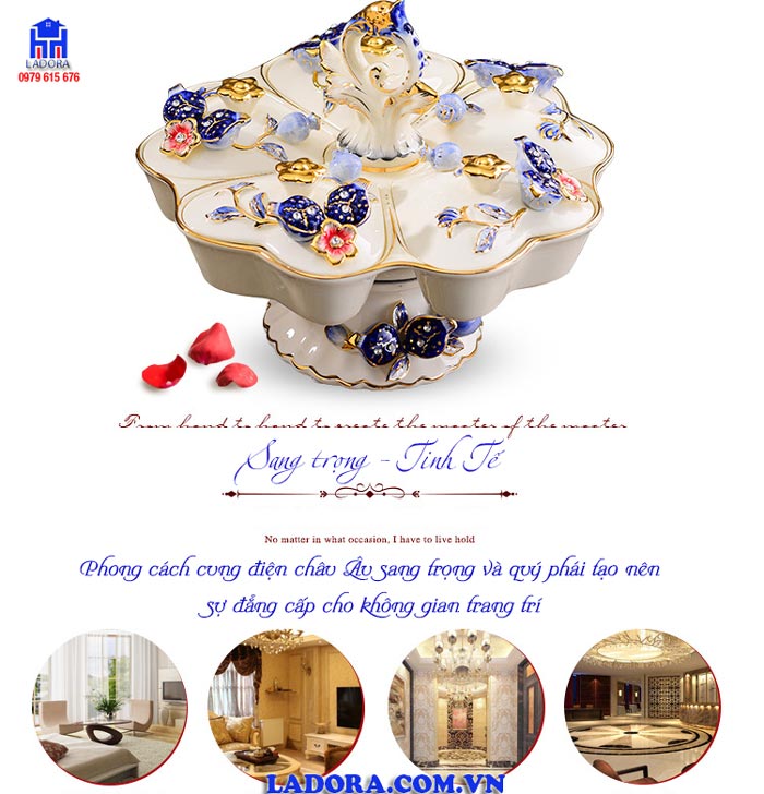 khay đựng mứt với vẻ đẹp sang trọng