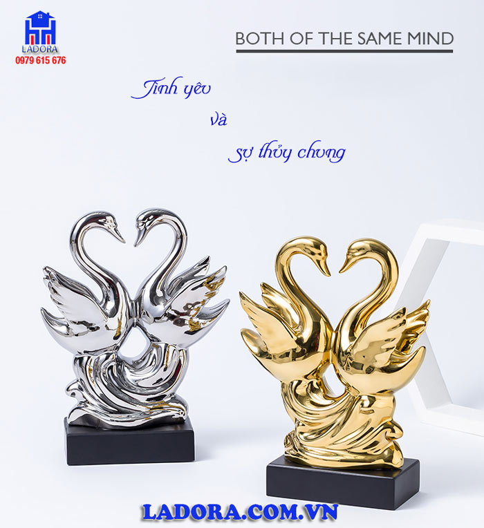 tượng trang trí chim thiên nga là biểu trưng cho tình yêu và hạnh phúc