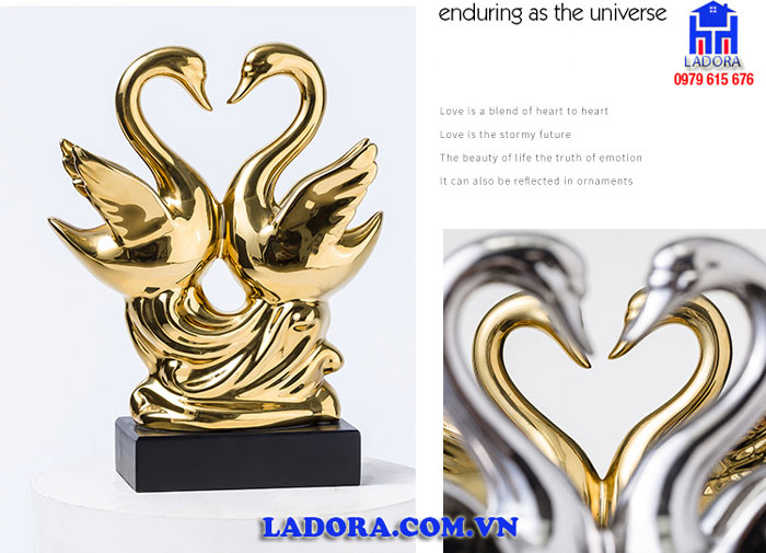 tượng trang trí thiên nga gốm sứ với vẻ đẹp sang trọng và cao cấp