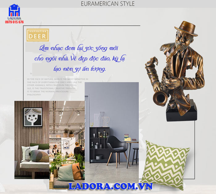 tượng nghệ sỹ decor trang trí trong phòng khách