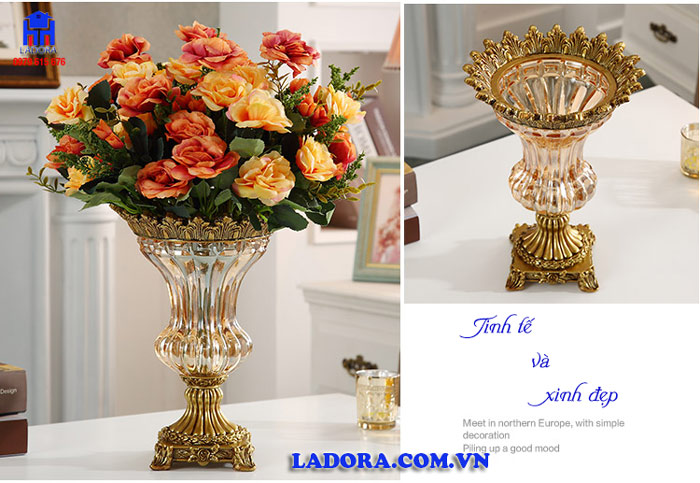 vẻ xinh đẹp và quyến rũ của chiếc lọ hoa thủy tinh cao cấp