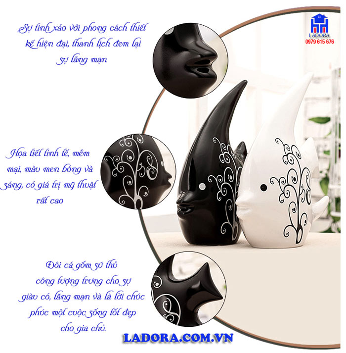 decor đẹp với đôi cá trang trí