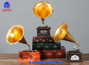 decor trang trí máy nghe nhạc cổ điển tại Ladora Shop