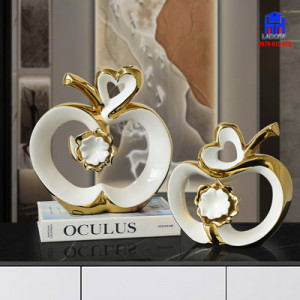 tượng decor đôi quả táo tình yêu