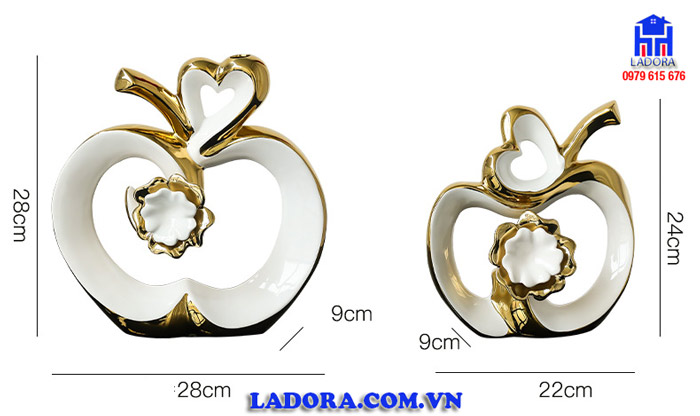 Kích thước Đôi quả táo tình yêu tại ladora