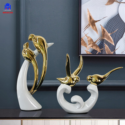 Tượng decor đoi chim uyên ương trắng Tượng decor đoi chim uyên ương trắng