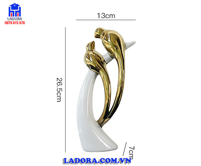 Kích thước đôi chim uyên ương trắng