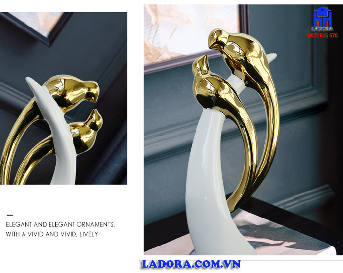 Tượng decor đôi chim với vẻ đẹp thanh lịch