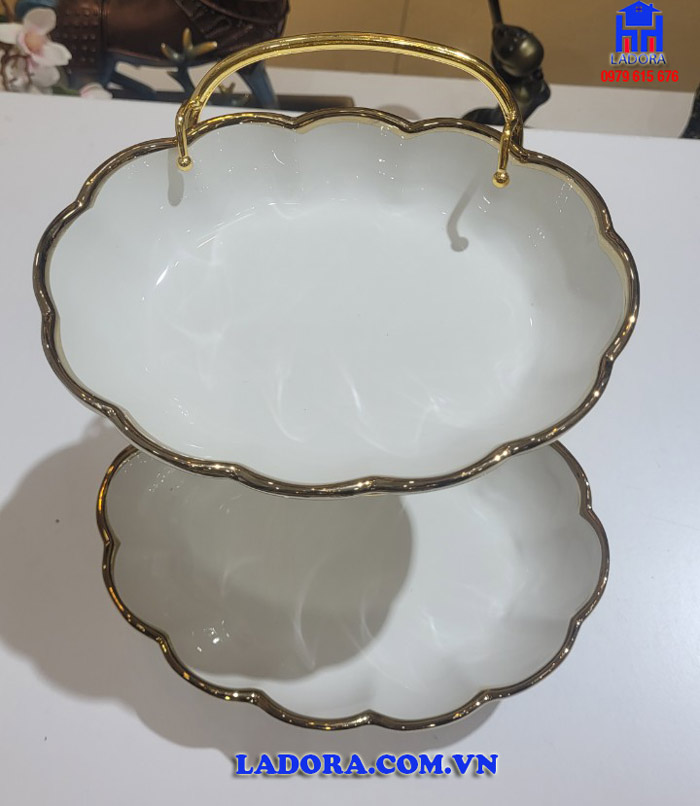 đĩa trái cây 2 tầng