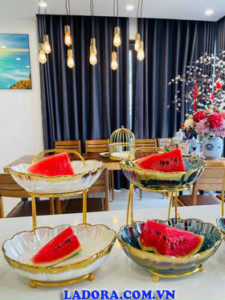 khay đựng trái cây hai tầng đẹp và thanh lịch