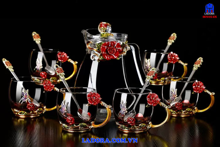 Bộ ấm trà thủy tinh cao cấp sang trọng tại Ladora Shop