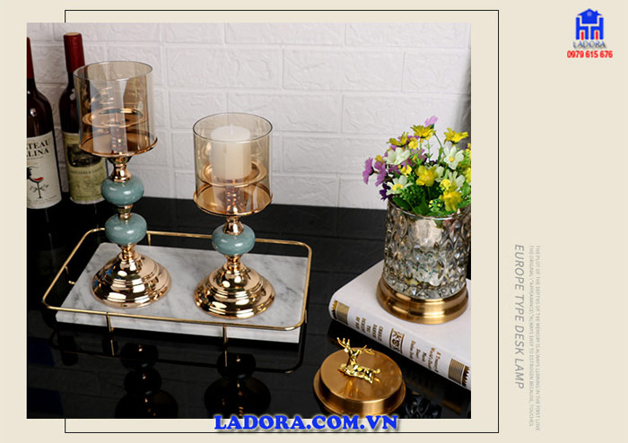 chân nến decor phòng khách, bàn ăn