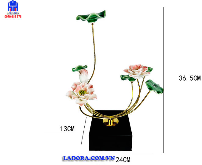 kích thước đồ decor hoa sen