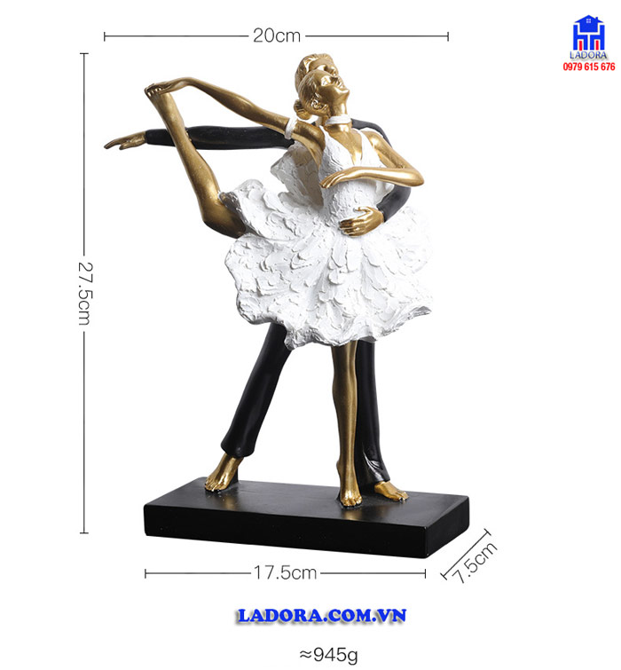 kích thước tượng decor Cặp đôi khiêu vũ tại Ladora