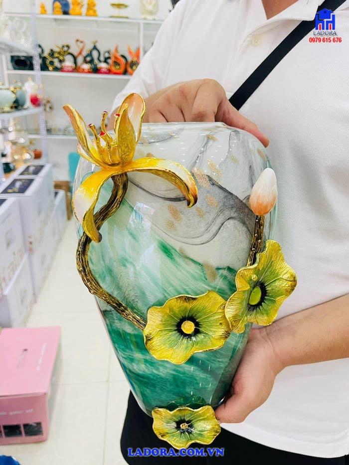Bình hoa thủy tinh tráng men cao cấp