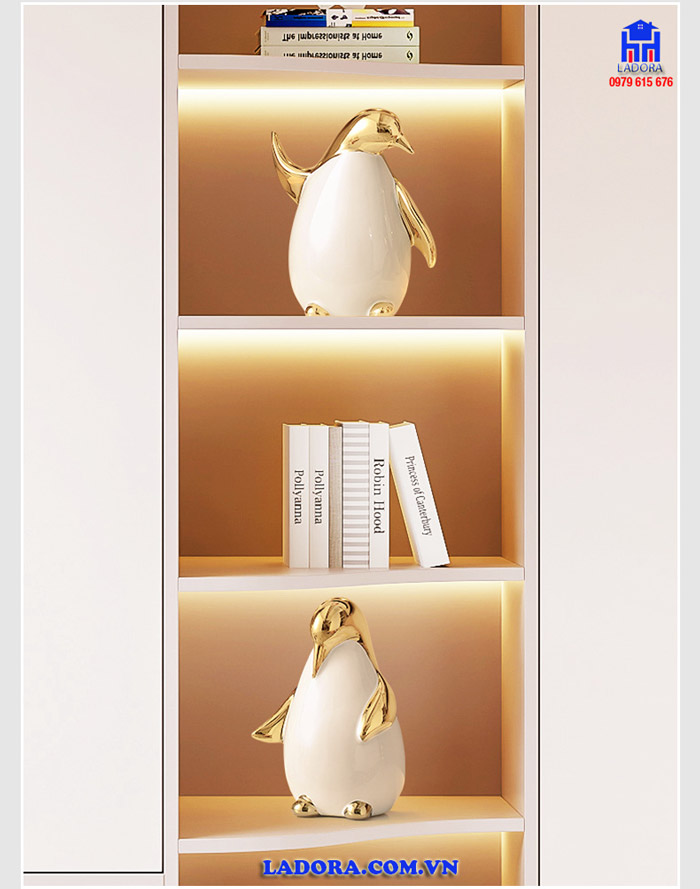 Tượng gia đình chim cánh cụt decor trang trí phòng khách