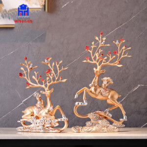 tượng trang trí cặp hươu đẹp và độc đáo