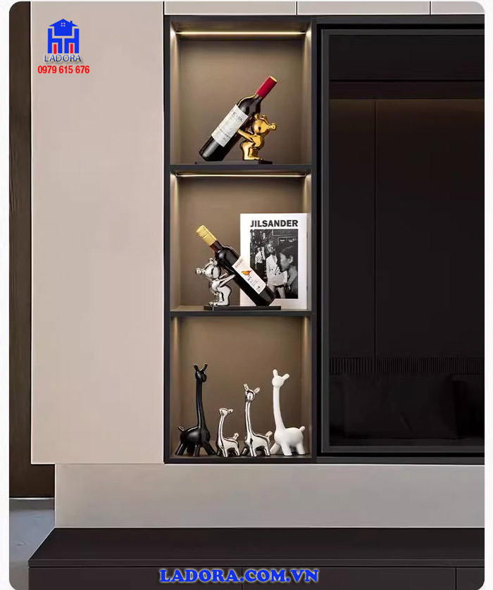 Kệ rượu con gấu trang trí kệ tủ phòng khách, phòng ngủ